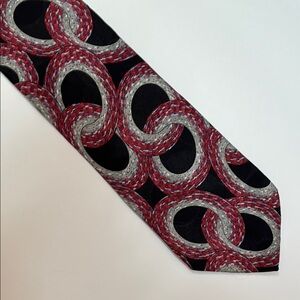 Franco Tasso Sophisticated silk Black and Red Tie 56 x 4 made in Italy